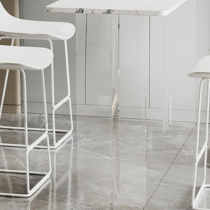 Modern Double Pedestal Bar Dining Table Stone and Acrylic Bar Table
