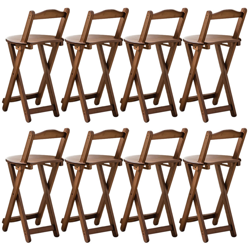 Low Back Dining Stools Folding Armless Bar Stools with Wood Base