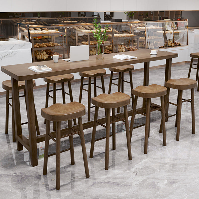Solid Wood Counter and Bar Stool Modern Brown Counter Height Stools