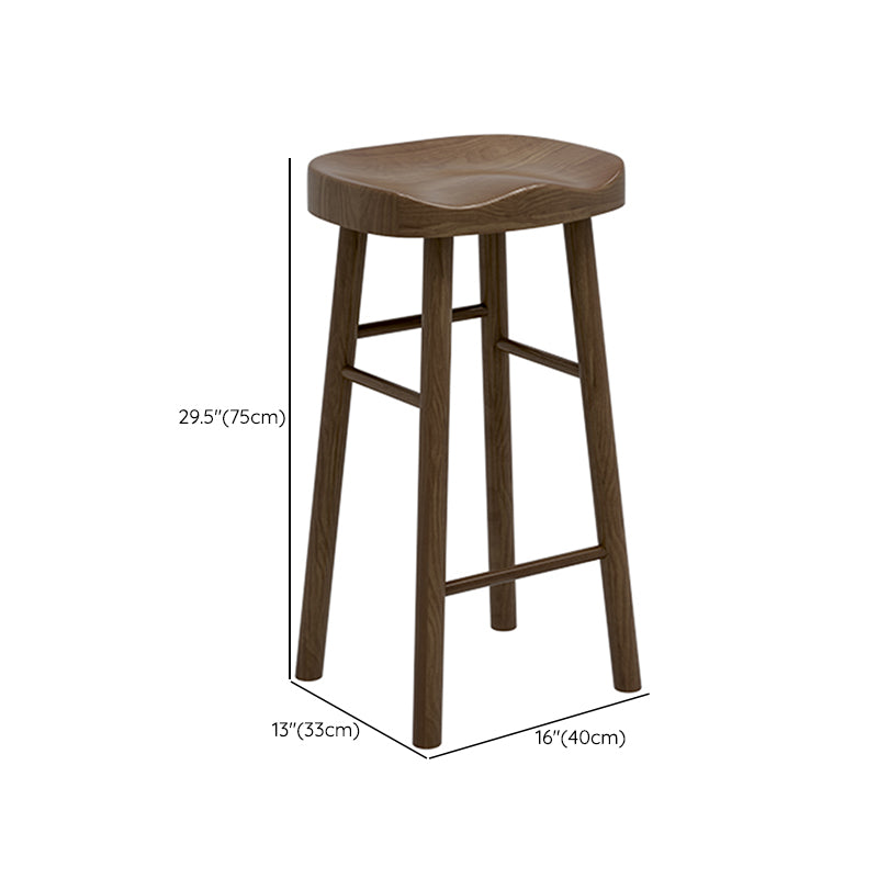 Solid Wood Counter and Bar Stool Modern Brown Counter Height Stools