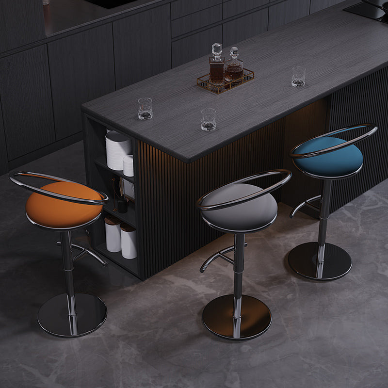Industrial Style Adjustable Bar Stool Low Back Counter Bar Stool for Home