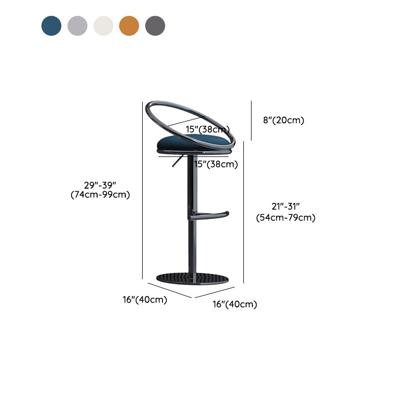 Industrial Style Adjustable Bar Stool Low Back Counter Bar Stool for Home