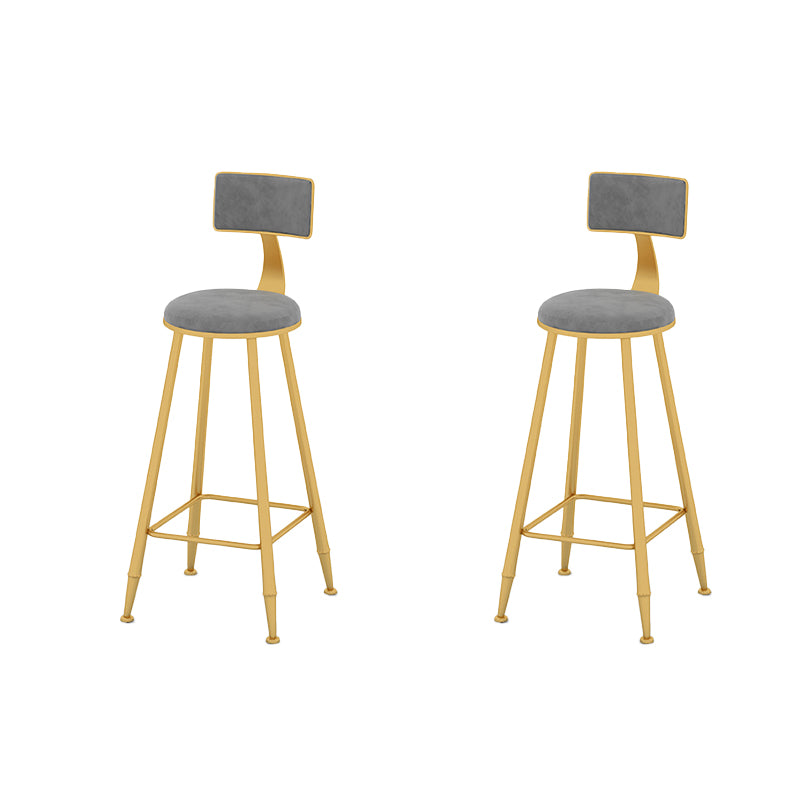 Metal Low Back Dining Stools Armless Bar Stools with Footrest