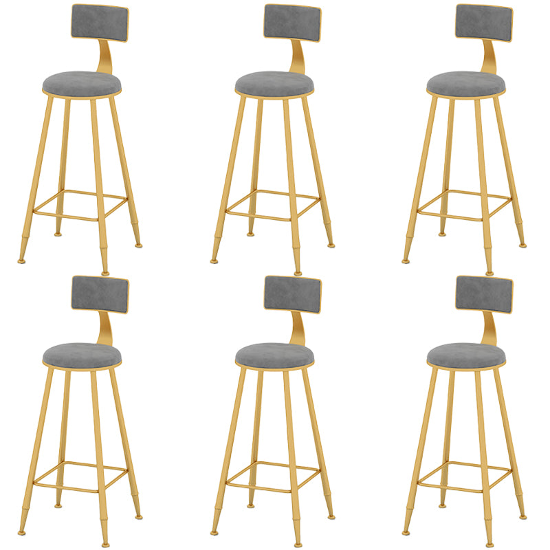 Metal Low Back Dining Stools Armless Bar Stools with Footrest