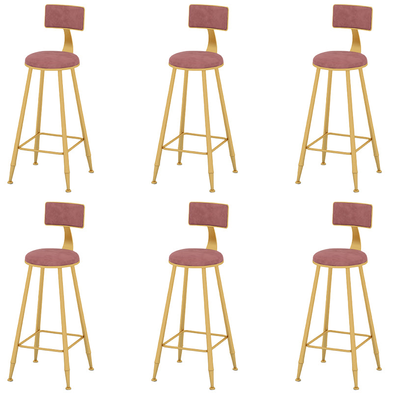 Metal Low Back Dining Stools Armless Bar Stools with Footrest
