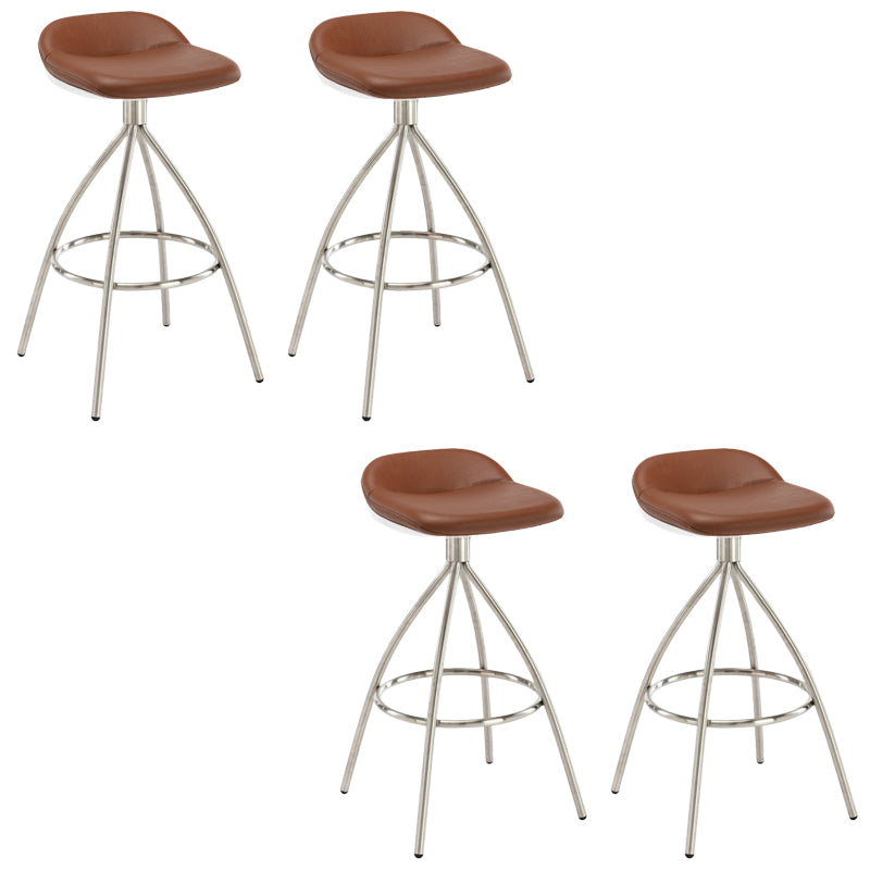 Contemporary Style Faux Leather Barstool Low Back Counter Bar Stool for Home