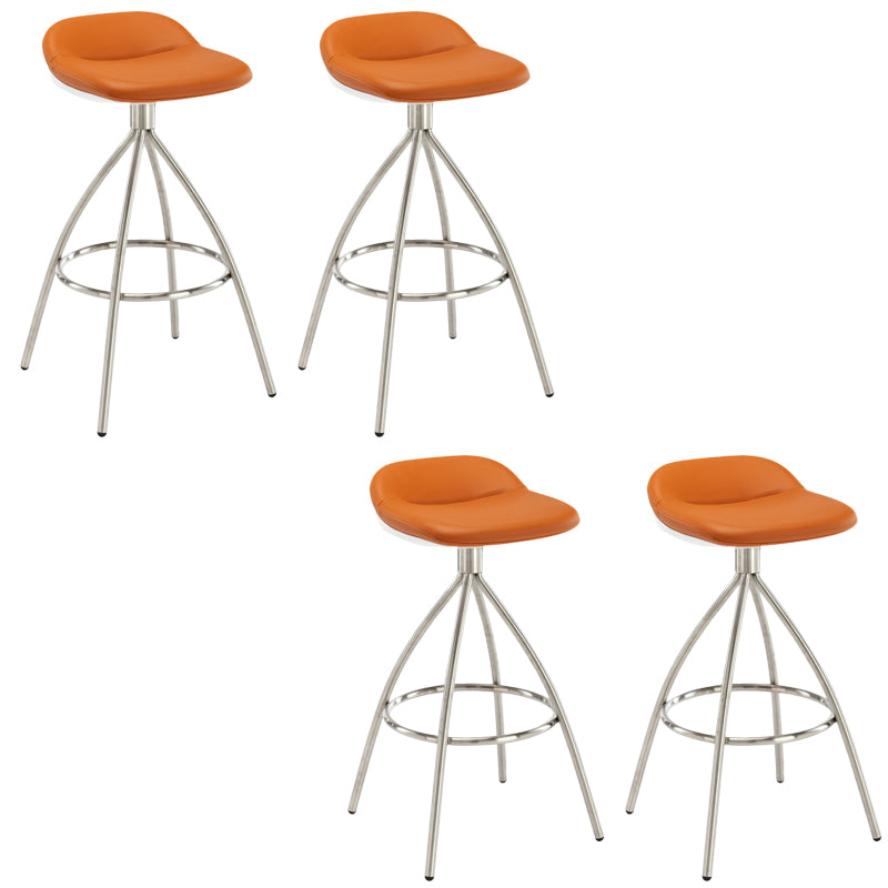 Contemporary Style Faux Leather Barstool Low Back Counter Bar Stool for Home