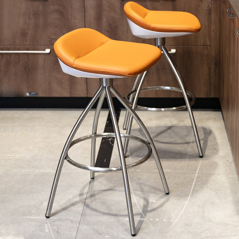 Contemporary Style Faux Leather Barstool Low Back Counter Bar Stool for Home