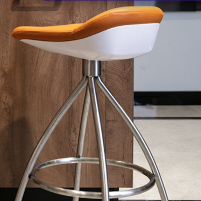 Contemporary Style Faux Leather Barstool Low Back Counter Bar Stool for Home