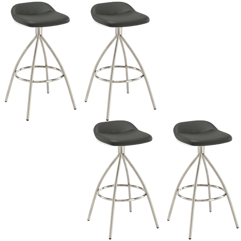 Contemporary Style Faux Leather Barstool Low Back Counter Bar Stool for Home