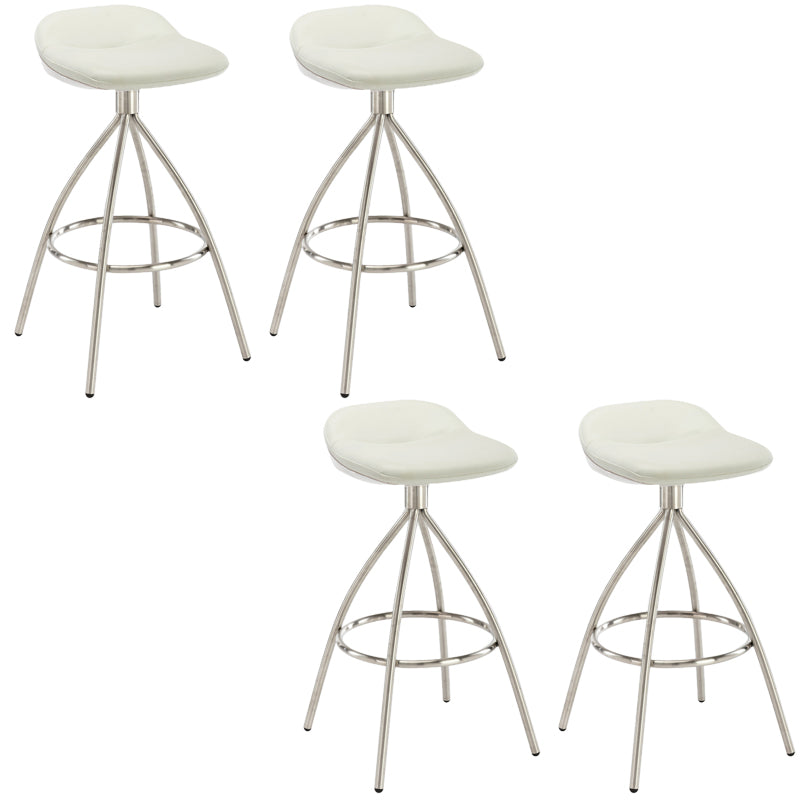 Contemporary Style Faux Leather Barstool Low Back Counter Bar Stool for Home