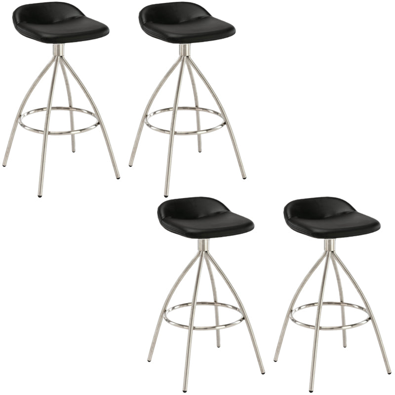Contemporary Style Faux Leather Barstool Low Back Counter Bar Stool for Home
