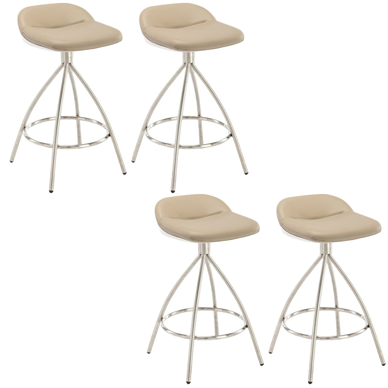 Contemporary Style Faux Leather Barstool Low Back Counter Bar Stool for Home