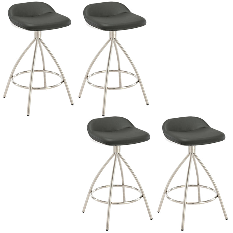 Contemporary Style Faux Leather Barstool Low Back Counter Bar Stool for Home