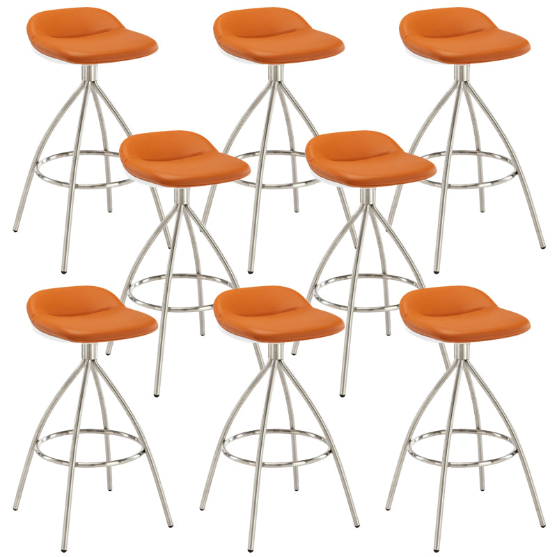 Contemporary Style Faux Leather Barstool Low Back Counter Bar Stool for Home