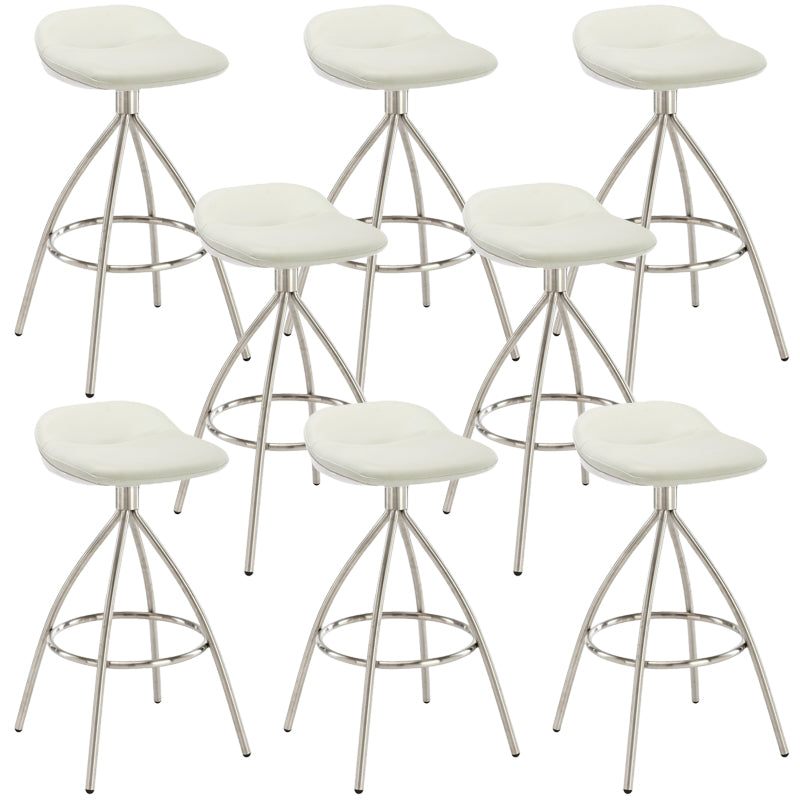 Contemporary Style Faux Leather Barstool Low Back Counter Bar Stool for Home