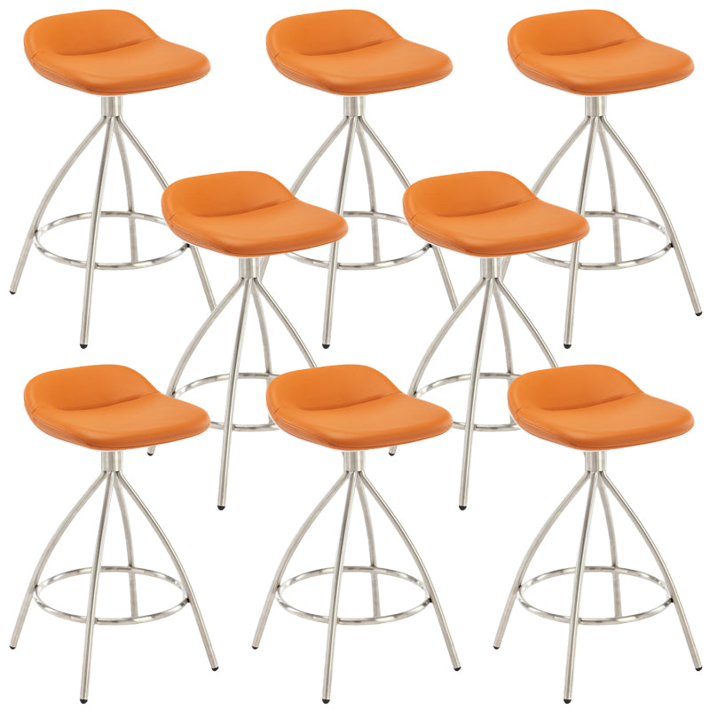 Contemporary Style Faux Leather Barstool Low Back Counter Bar Stool for Home