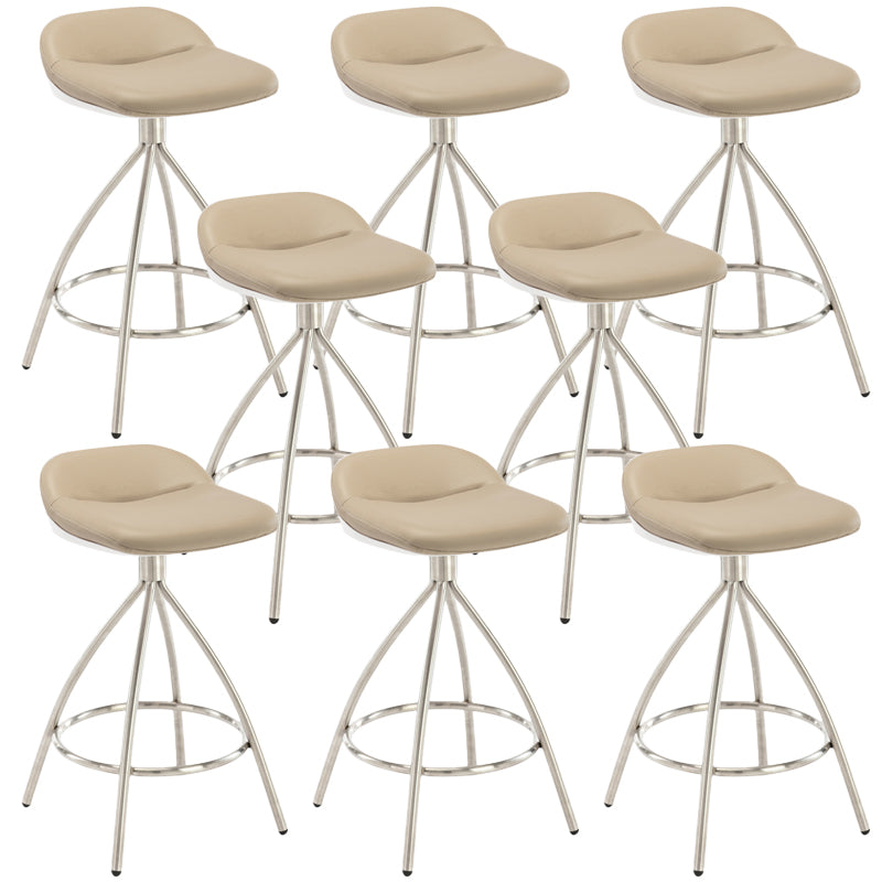 Contemporary Style Faux Leather Barstool Low Back Counter Bar Stool for Home