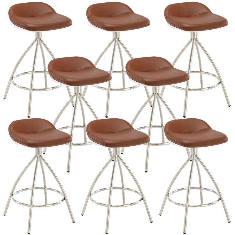 Contemporary Style Faux Leather Barstool Low Back Counter Bar Stool for Home