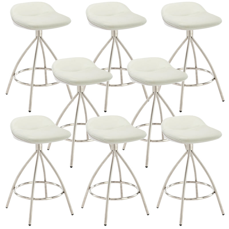 Contemporary Style Faux Leather Barstool Low Back Counter Bar Stool for Home