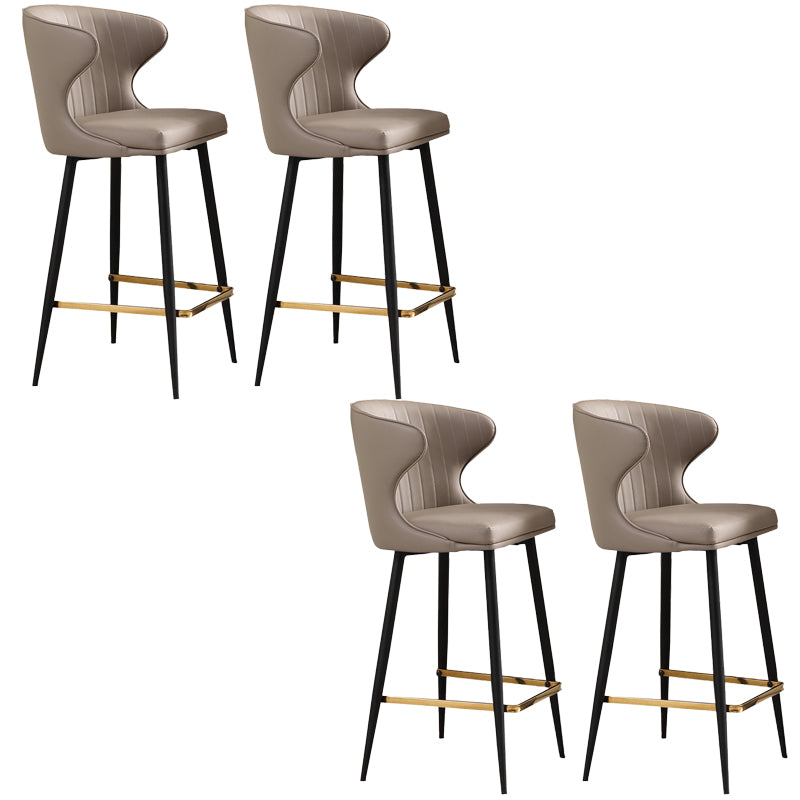 Modern Style Faux Leather Barstool Low Back Counter Bar Stool for Kitchen