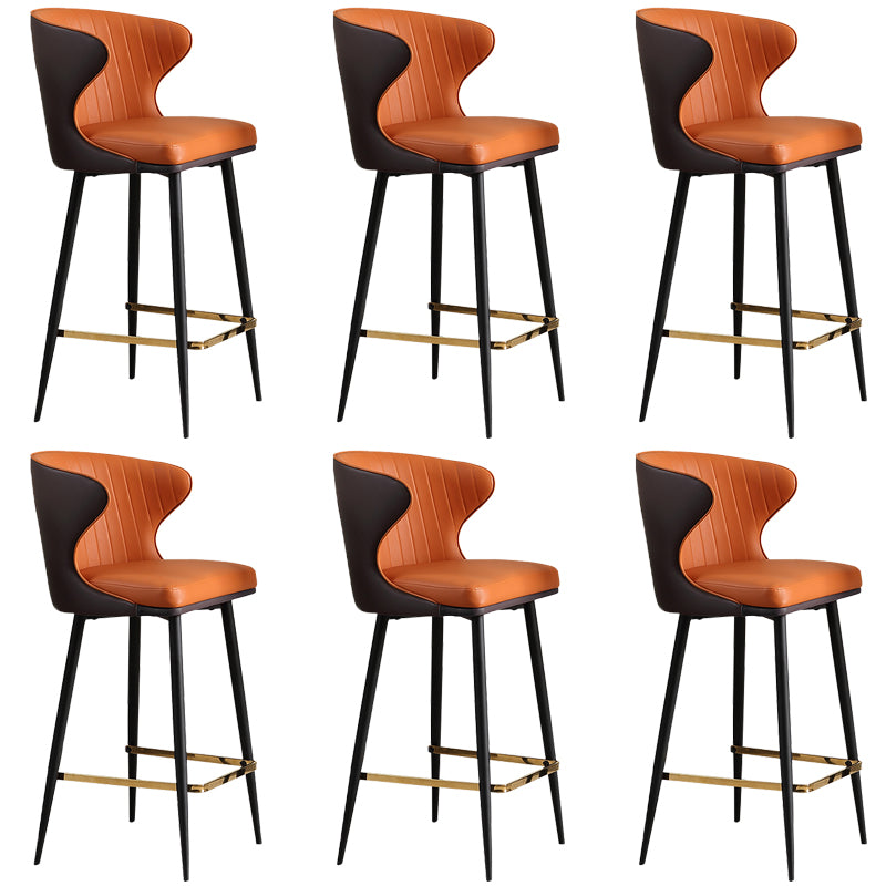 Modern Style Faux Leather Barstool Low Back Counter Bar Stool for Kitchen