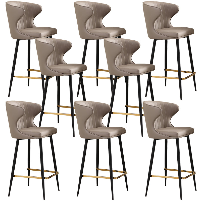 Modern Style Faux Leather Barstool Low Back Counter Bar Stool for Kitchen