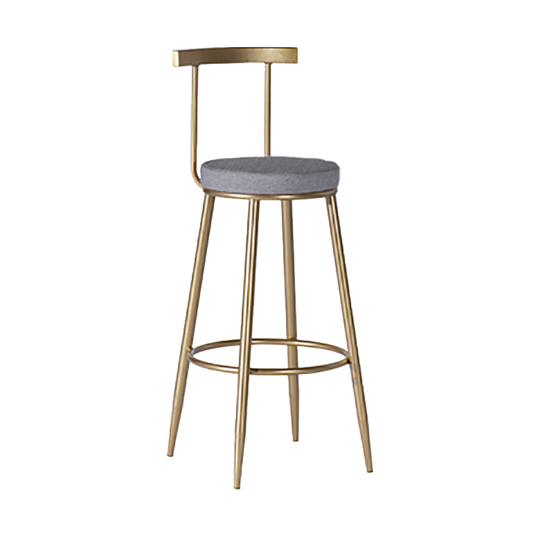 Faux Leather Dining Stools Low Back Bar Stools with Metal Base