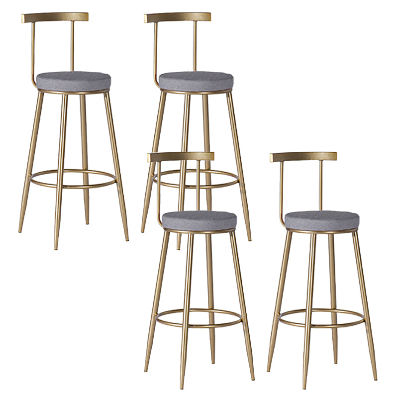 Faux Leather Dining Stools Low Back Bar Stools with Metal Base