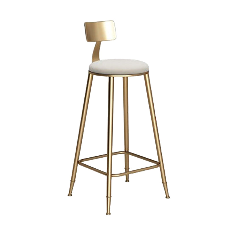 Faux Leather Dining Stools Low Back Bar Stools with Metal Base