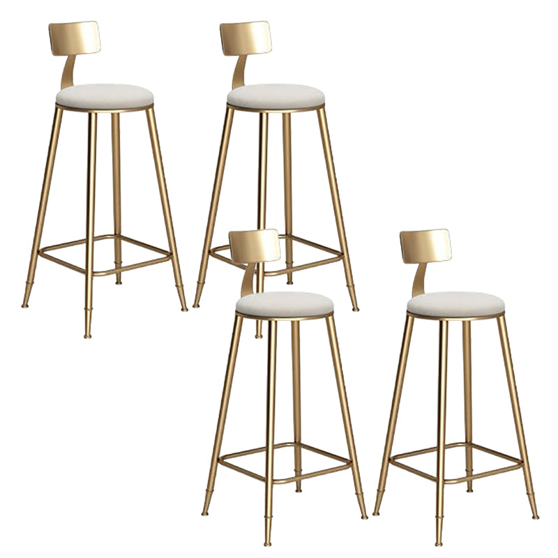 Faux Leather Dining Stools Low Back Bar Stools with Metal Base