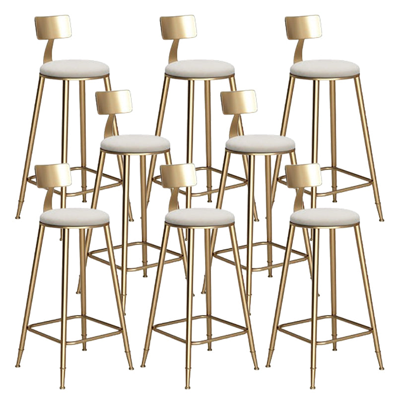 Faux Leather Dining Stools Low Back Bar Stools with Metal Base