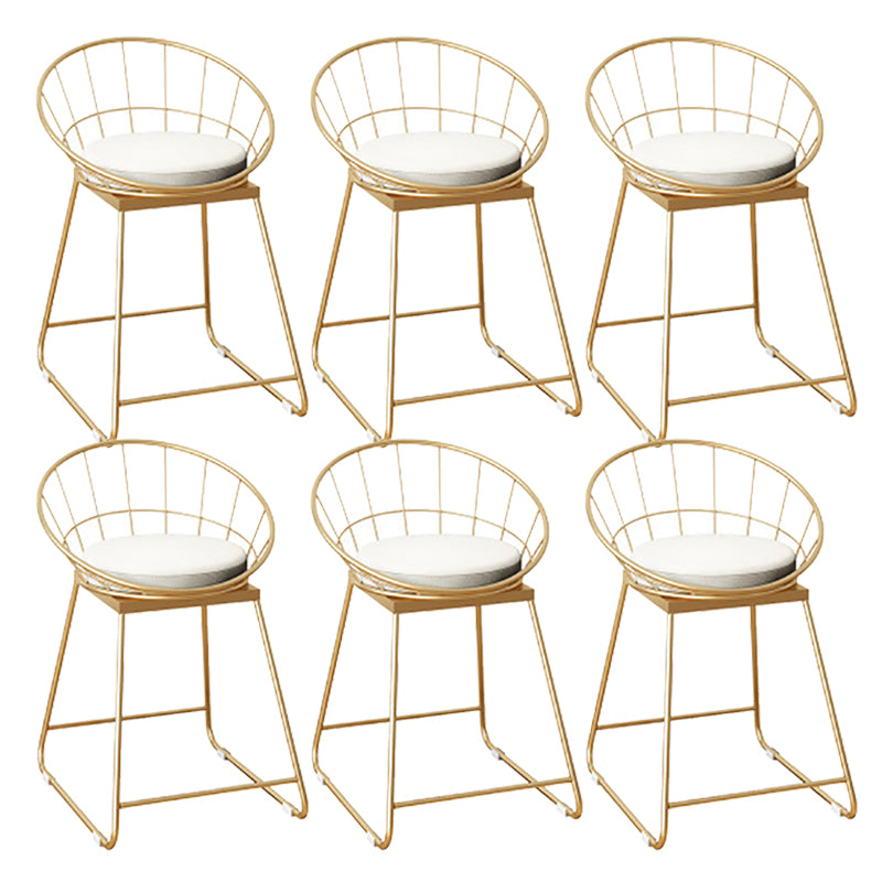 Faux Leather Dining Stools Low Back Bar Stools with Metal Base