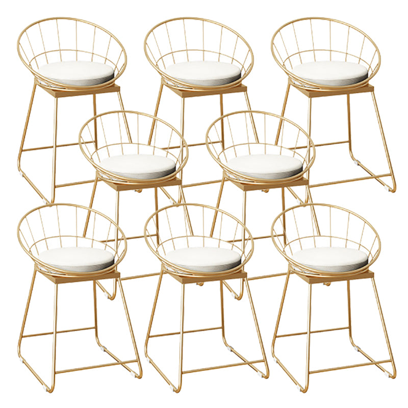 Faux Leather Dining Stools Low Back Bar Stools with Metal Base