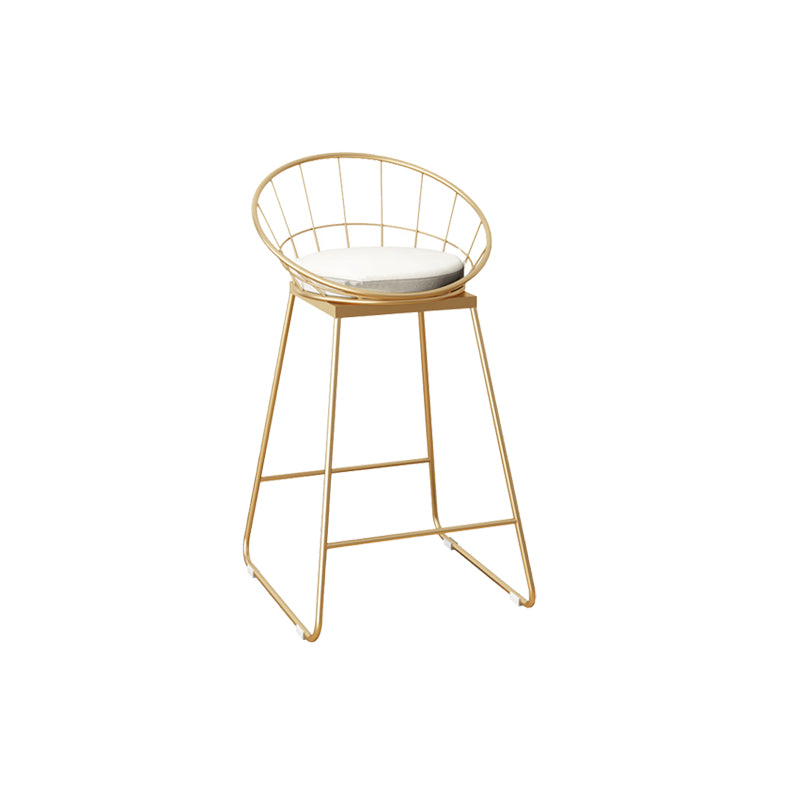 Faux Leather Dining Stools Low Back Bar Stools with Metal Base
