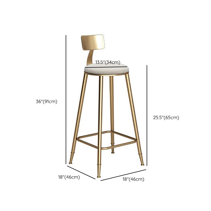 Faux Leather Dining Stools Low Back Bar Stools with Metal Base