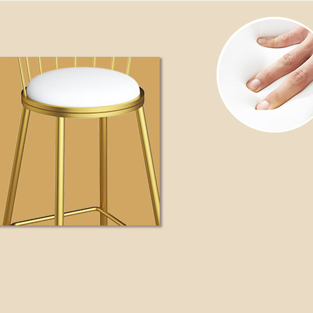 Metal Dining Stools Scandinavian Armless Bar Stools with Footrest