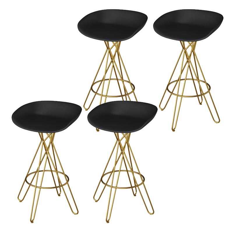 Metal Dining Stools Scandinavian Armless Bar Stools with Footrest