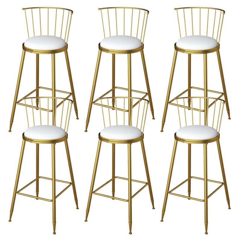 Metal Dining Stools Scandinavian Armless Bar Stools with Footrest
