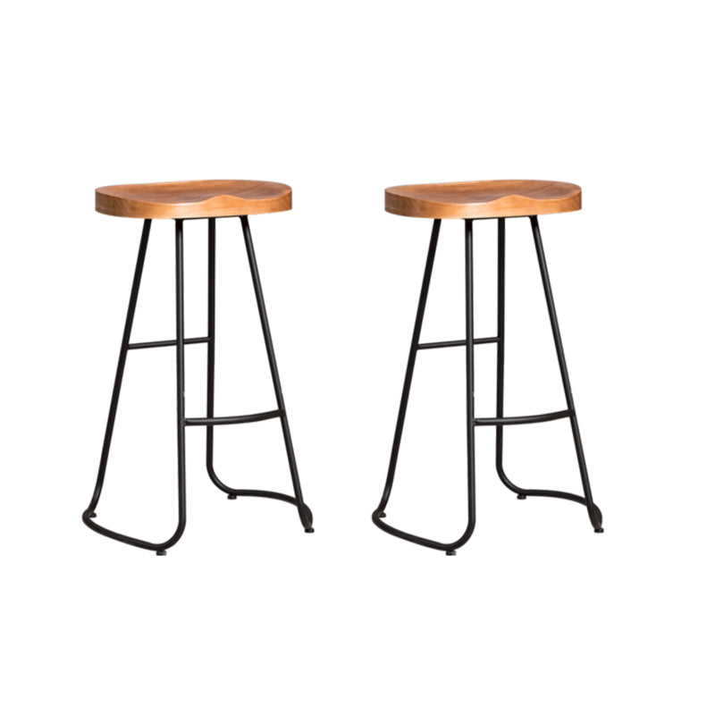 Metal Dining Stools Contemporary Armless Bar Stools with Footrest