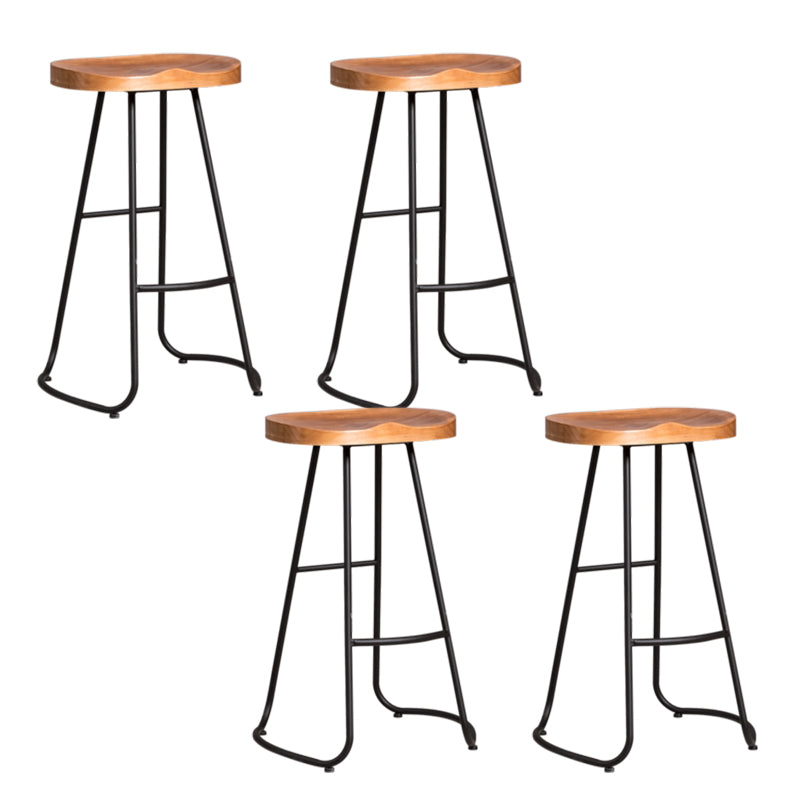 Metal Dining Stools Contemporary Armless Bar Stools with Footrest