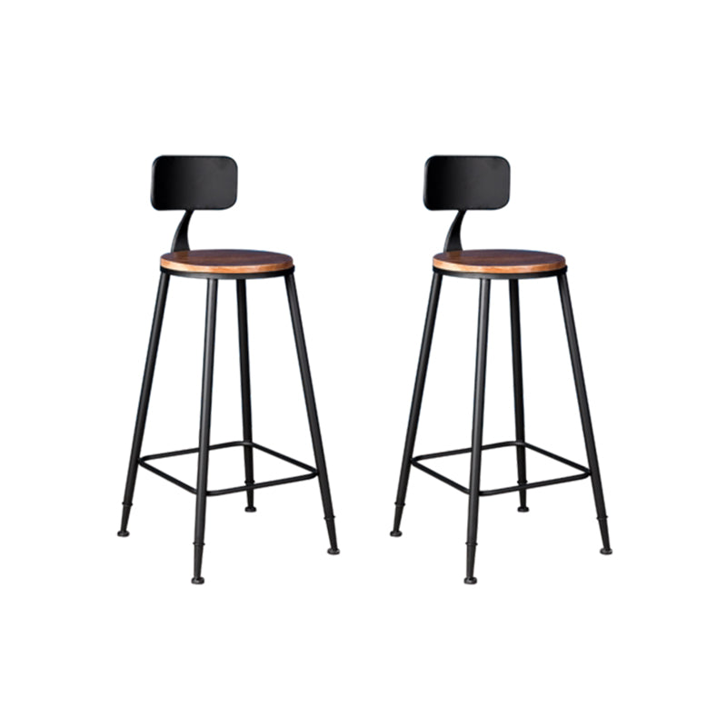 Metal Dining Stools Contemporary Armless Bar Stools with Footrest