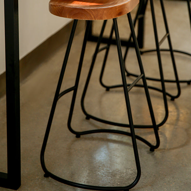 Metal Dining Stools Contemporary Armless Bar Stools with Footrest