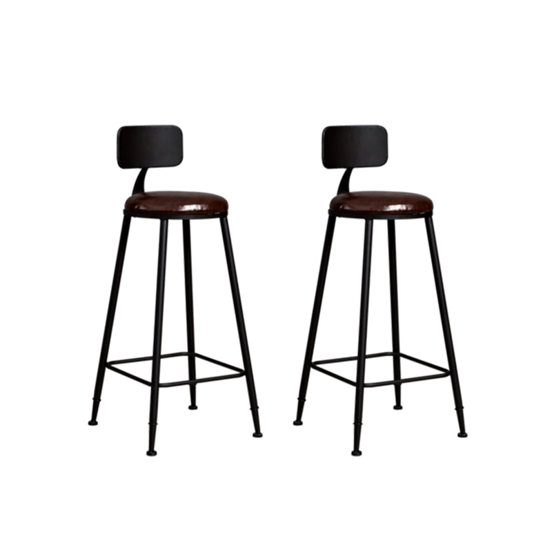 Metal Dining Stools Contemporary Armless Bar Stools with Footrest