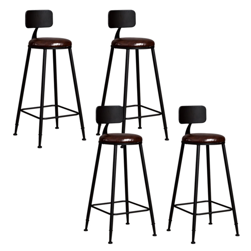 Metal Dining Stools Contemporary Armless Bar Stools with Footrest