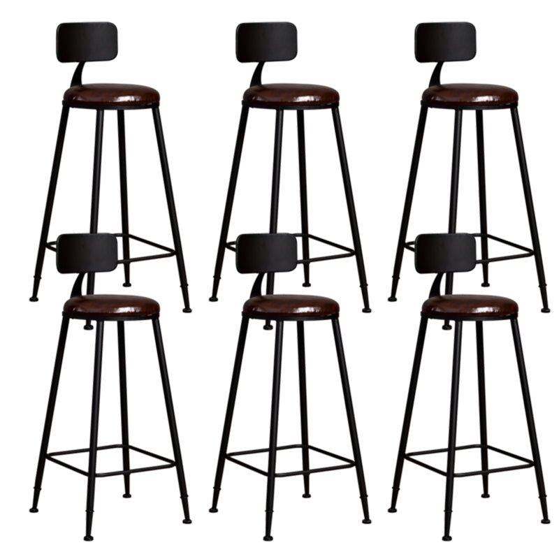 Metal Dining Stools Contemporary Armless Bar Stools with Footrest