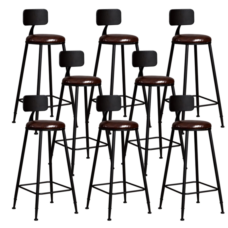 Metal Dining Stools Contemporary Armless Bar Stools with Footrest