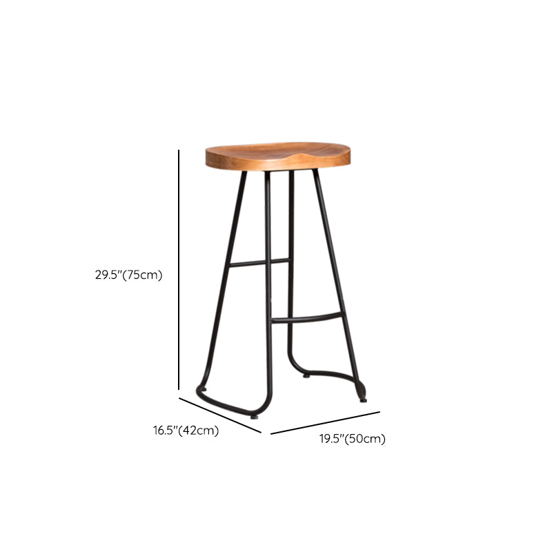 Metal Dining Stools Contemporary Armless Bar Stools with Footrest