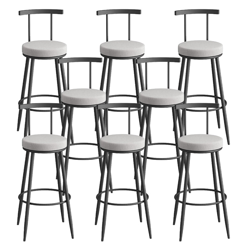 Glam Faux Leather Dining Stools Upholstered Bar Stools with Metal Base