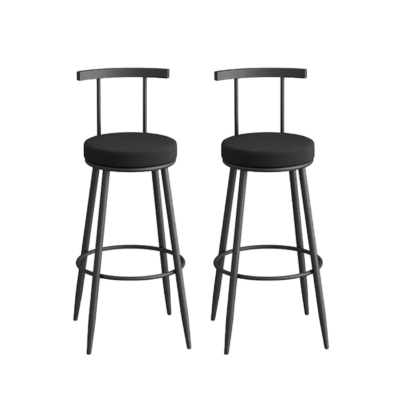 Glam Faux Leather Dining Stools Upholstered Bar Stools with Metal Base